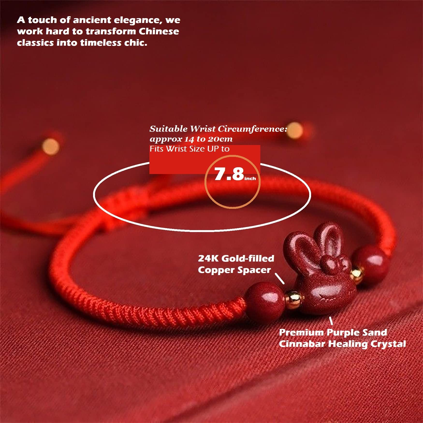 Bracciale Feng Shui, Bracciale Feng Shui Rosso Viola Sabbia Cinabro Coniglio Forte Talismano per Il 2026 Anno del Coniglietto Bracciale Ricchezza Bracciale Cinese Cordoncino Rosso Amuleto Chakra per