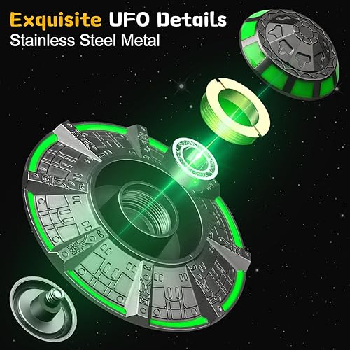 Miniatura 4 de Ovni Fidget Spinner - Juguete de nave espacial para niños y adultos, que brilla en la oscuridad, juguete de escritorio luminoso Fidgit para aliviar