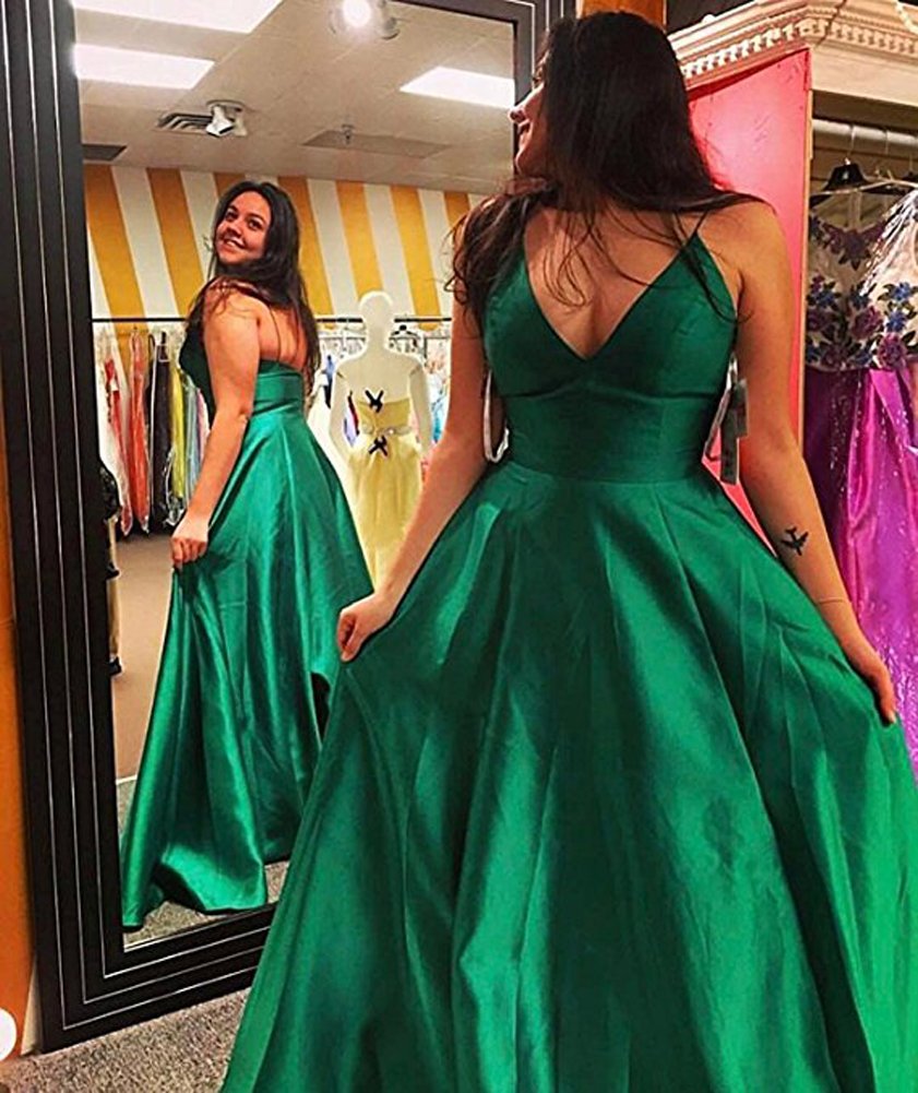 Vestidos largos formales de noche con tirantes delgados para mujer, vestidos de noche con bolsillos, Negro, 40