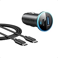 Anker 323 52.5W USB-C Car Charger Adapter: 30W PowerIQ 3.0 Dual-Port Fast Charge for iPhone 17/16/15, Galaxy S25/24/23, Pixel & More