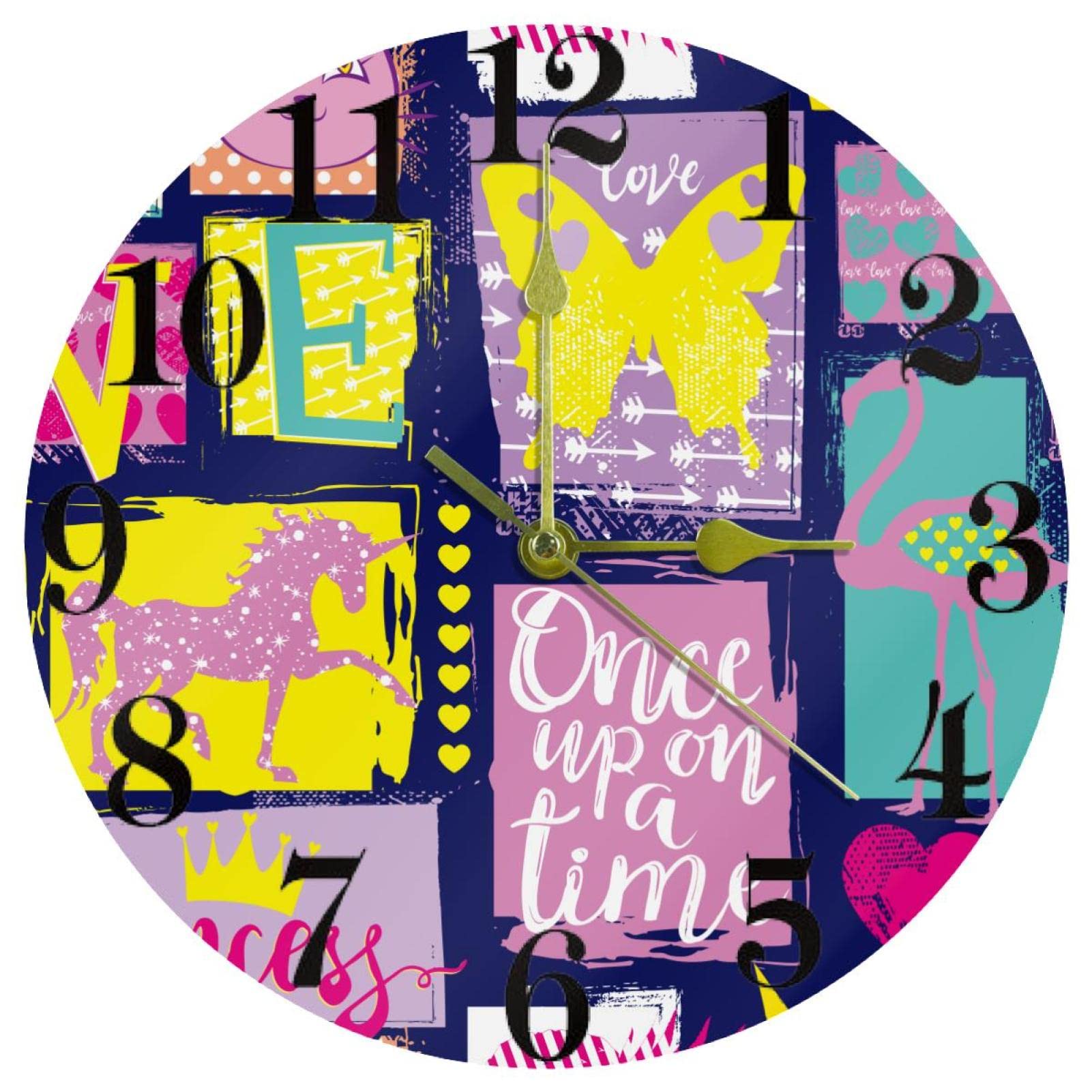 Horloge murale ronde flamant rose 25cm pour décorer la cuisine