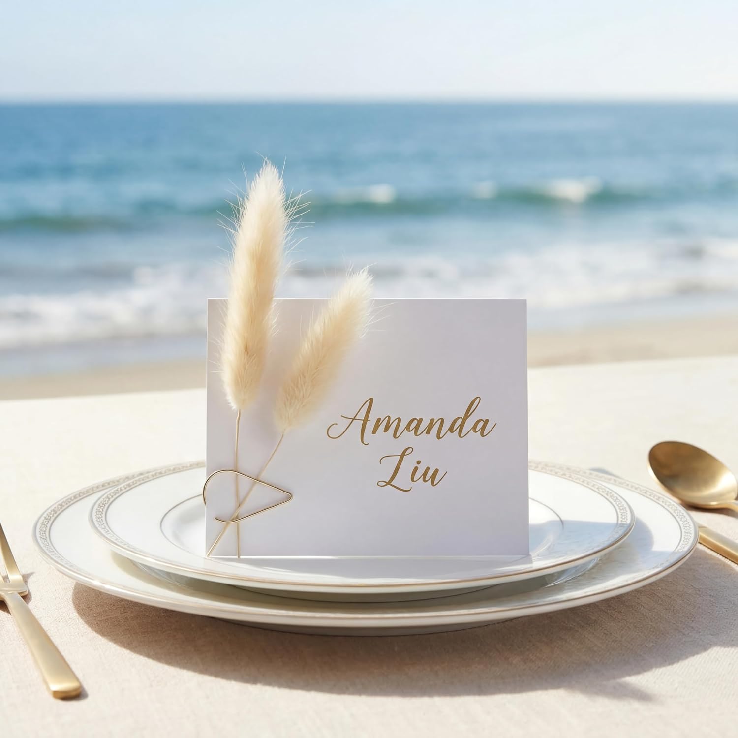 Retrowavy 50 Pack Place Cards Pampas Grass Clips Printable Wedding Boho
