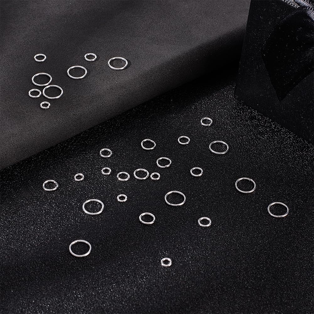 Beebeecraft 600Pcs 4 Sizes Jump Rings 925 Sterling Silver Plated 304 Stainless Steel Open Connector Ring Silver Bulk 20 Gauge for Jewelry Making DIY 4mm/5mm/6mm/8mm - Image 4