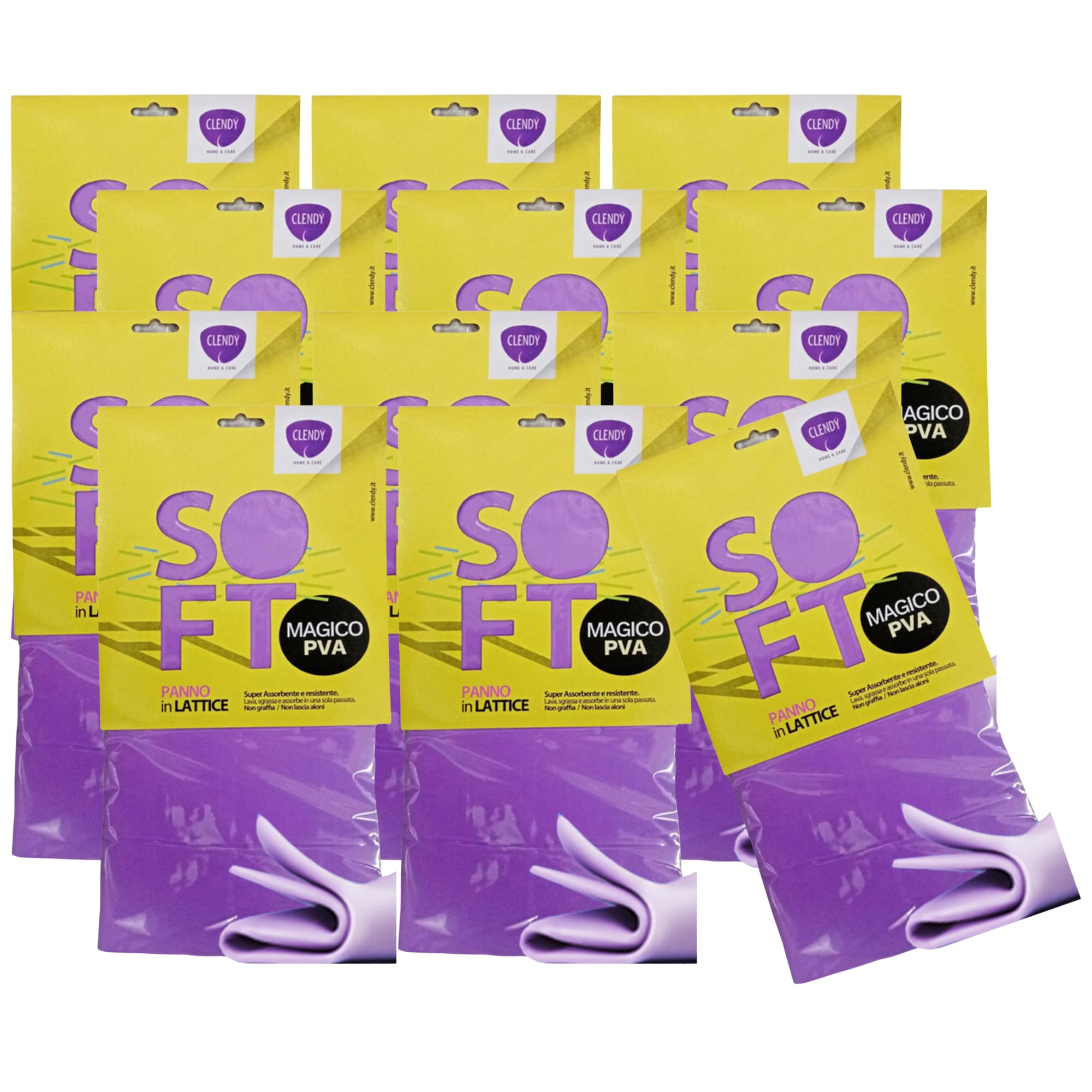Terryshop74 - 6 Panni Magici PVA Lattice 30x30 Cm | 3 Colori | Pulizia Senza Detersivo - Foto 9