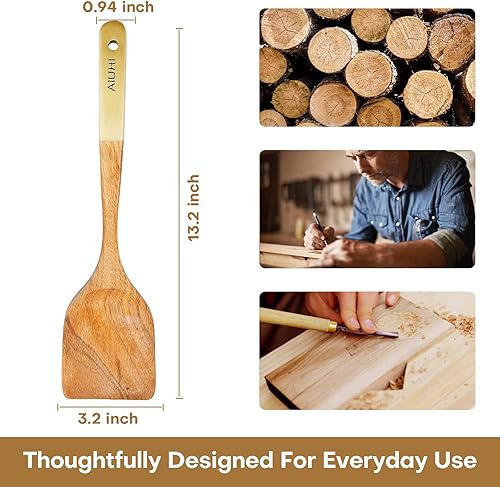 Miniatura 7 de Juego de 3 pinzas de madera y 1 espátula de madera
