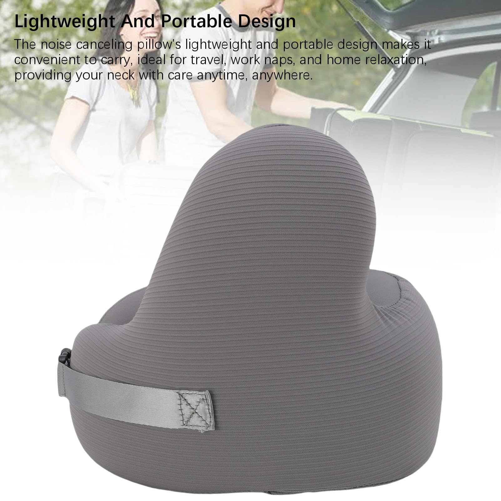 Almohada de Viaje para el Cuello con Orejeras con Cancelación de Ruido y Espuma Viscoelástica para Avión, Tren o Uso Doméstico