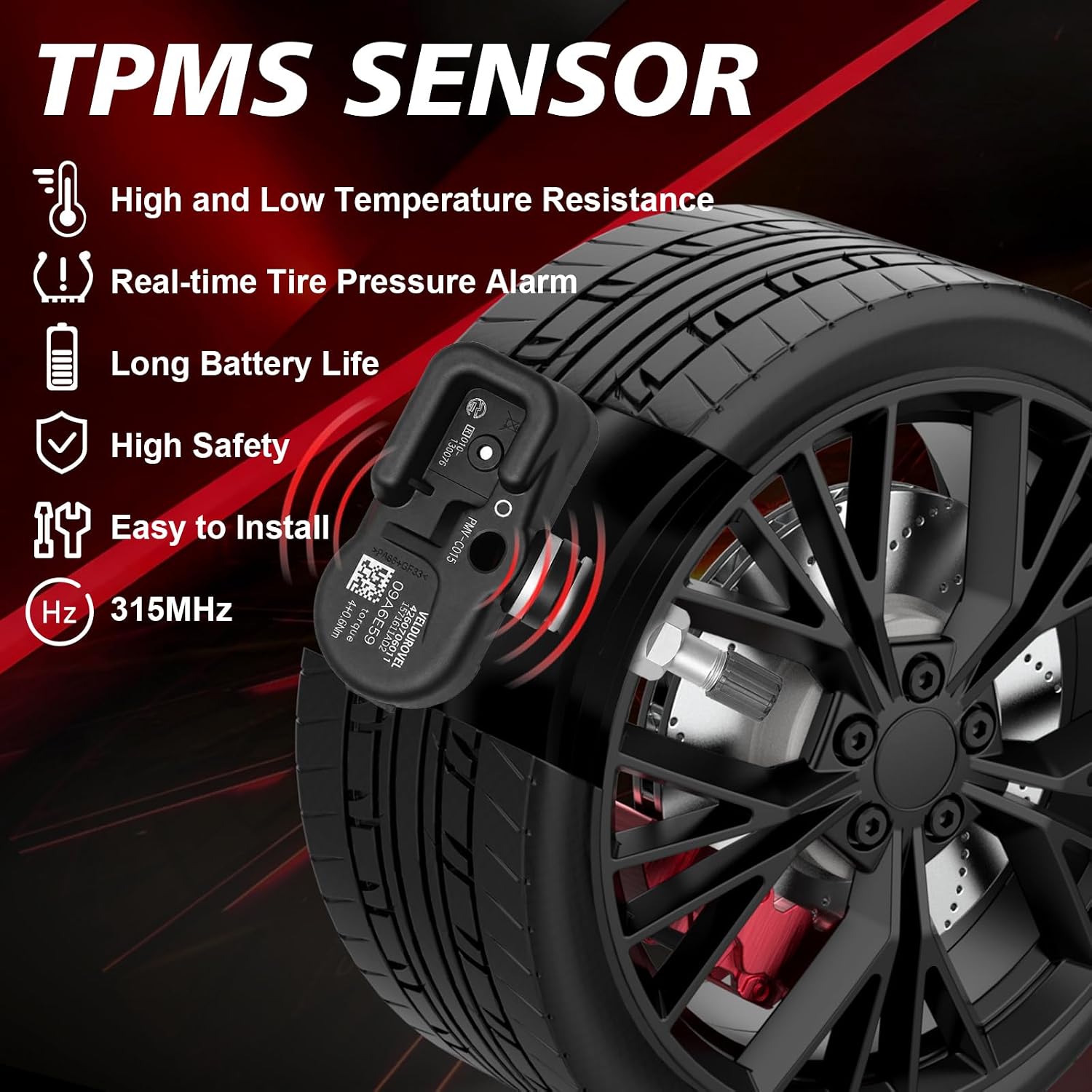 4PCS 315MHz Pre-Programmed TPMS Sensor Fit for Lexus 2006-2013 IS250/IS350 & Toyota 2007-2011 Camary, 2007-2015 Tacoma, 2006-2008 Rav4, 2007-2013 Corolla, 4Runner Matrix, Replace 4260706011