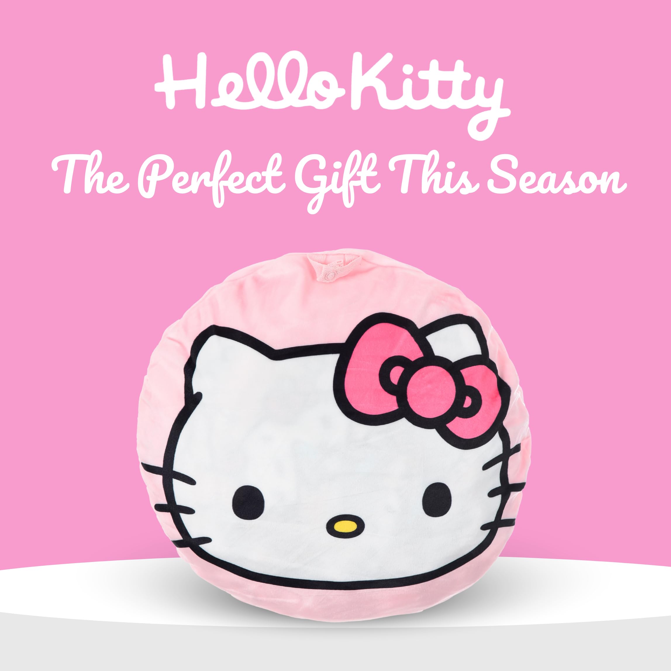 Hello Kitty Sweatshirt Mädchen, Kapuzendecke mit Design Weiche Fleecedecke Lässt sich in ein Kissen Verwandeln, Größen 4 bis 10 Jahre