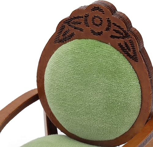 Miniatura 3 de Casa de muñecas - Sofá vintage en miniatura, silla de durazno granate, casa de muñecas, accesorio de sofá individual retro, portátil, para