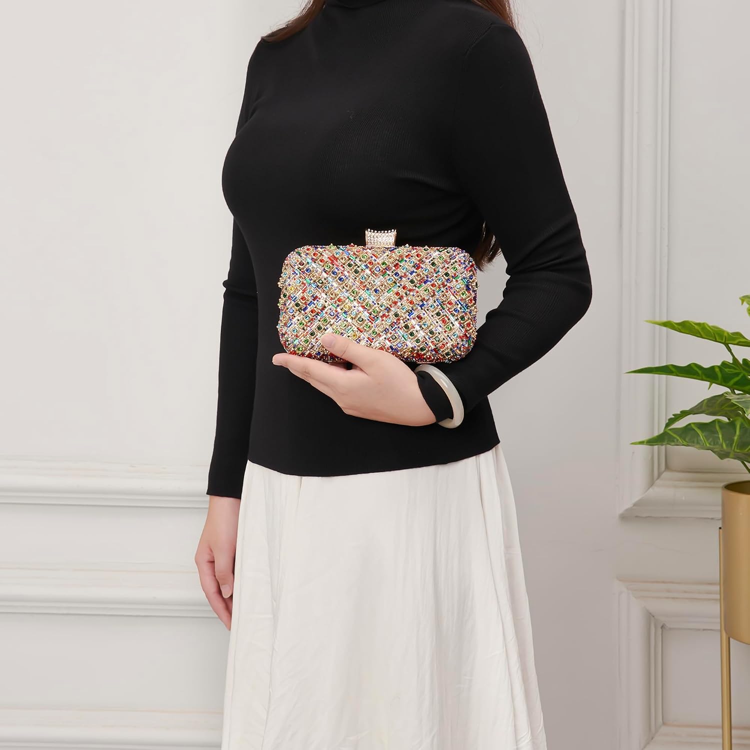 Clutch Purses for Women Crystal Gemstone Evening Bag Wedding Prom image 2