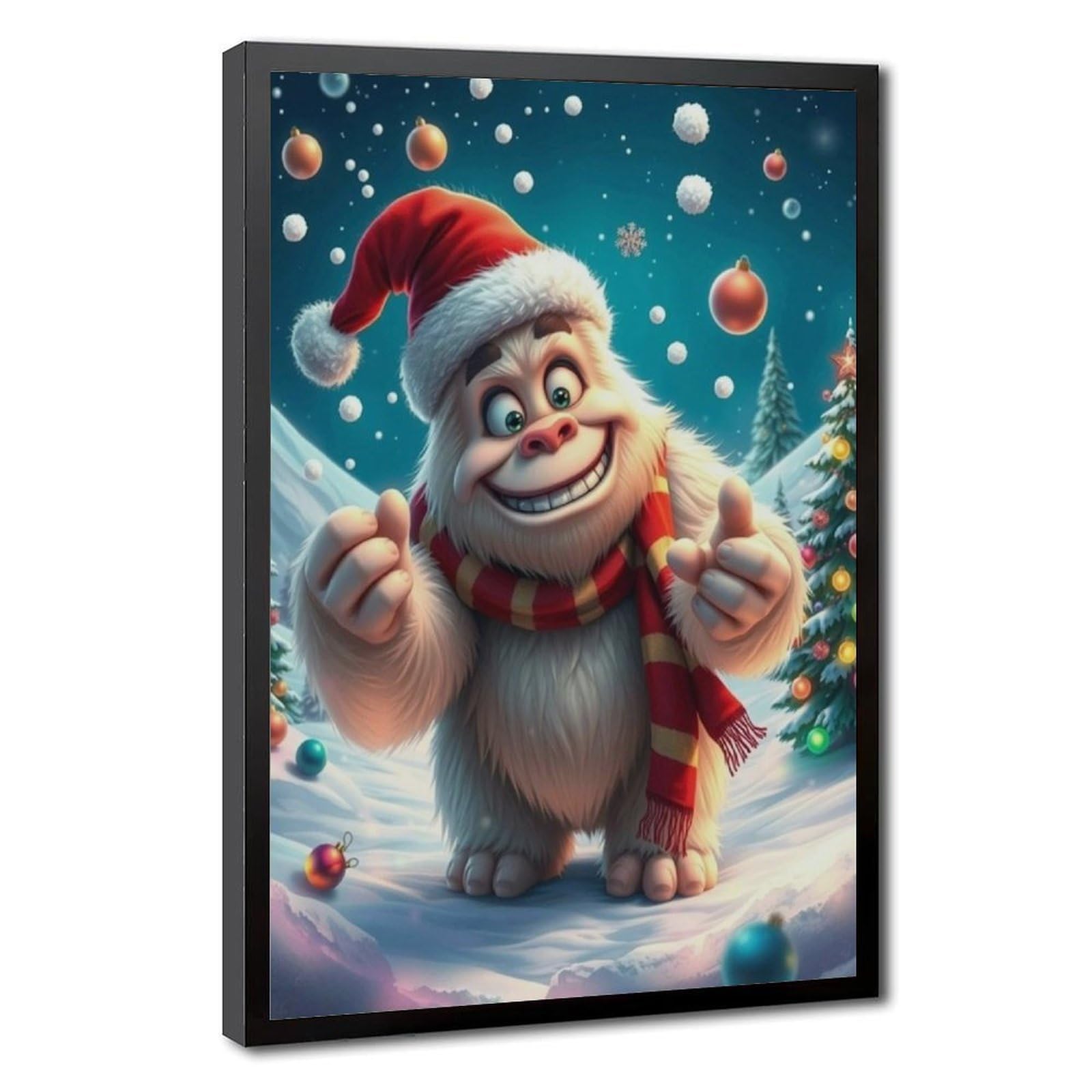 Bareronor Santa Gorilla Poster Canvas Poster Bedroom Decor Landscape Office Room Decor Gift 24" L X 36" W