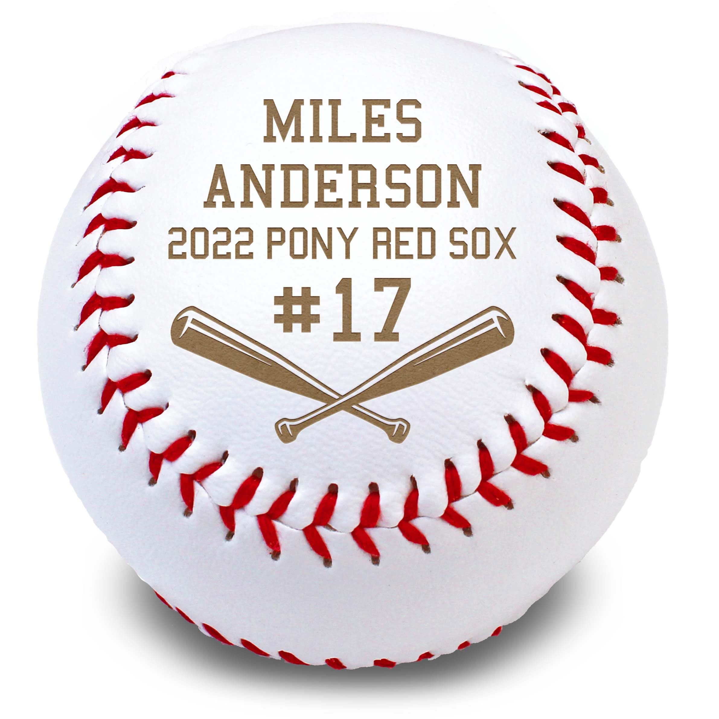 MYETCHEY Personalized Leather Baseball Team Gift | Engraved Baseball Award, Trophy