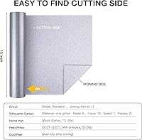 Vista 35 de HTVRONT - Rollos de vinilo termotransferible (HTV) blanco y negro, 12 pulgadas x 15 pies de vinilo de planchado para Cricut & Cameo, para camisas