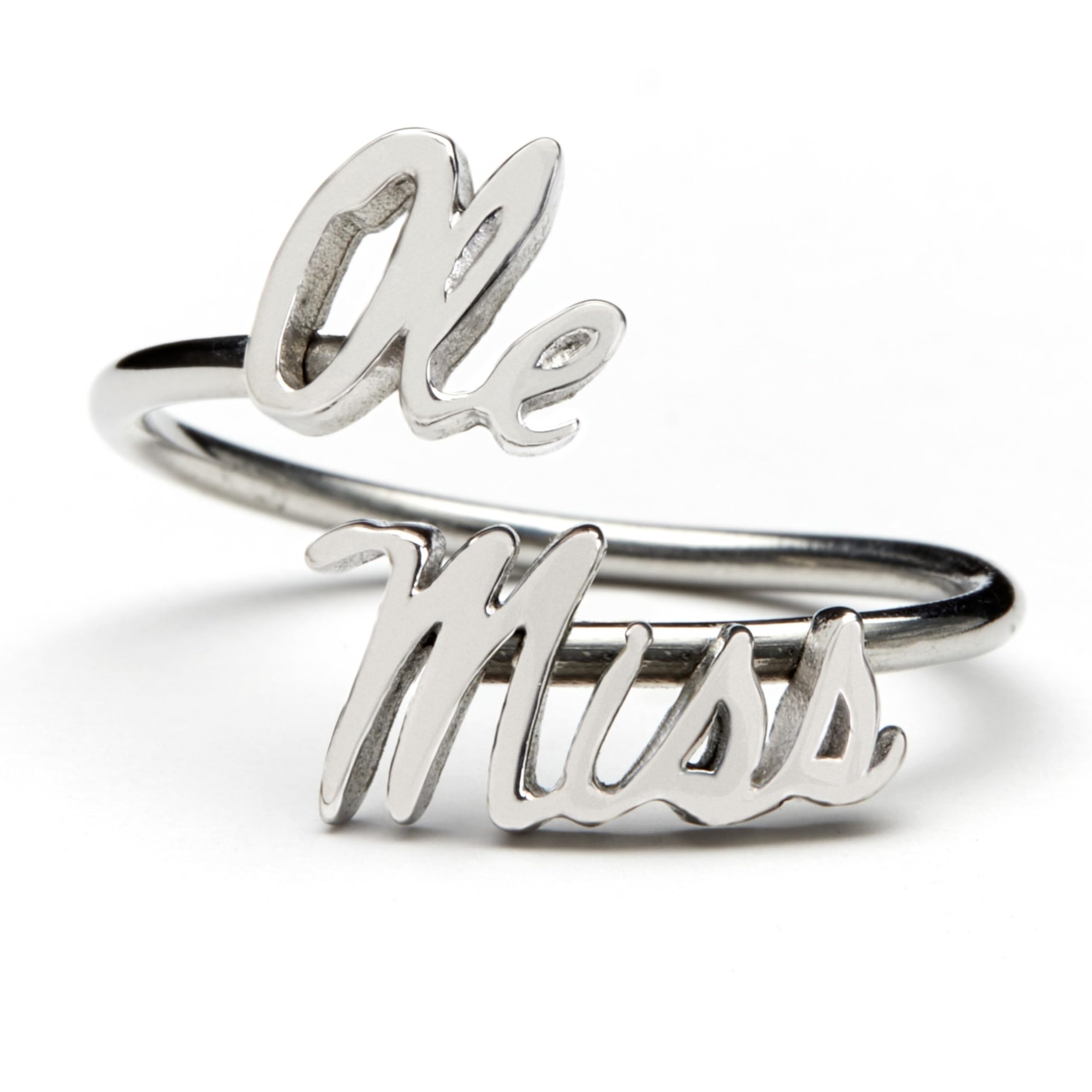 Stone Armory University of Mississippi Ole Miss Jewelry - Ole Miss Stainless Steel Ring - Hypoallergenic and Adjustable Sizes 5-12 - Ole Miss Gifts for Women
