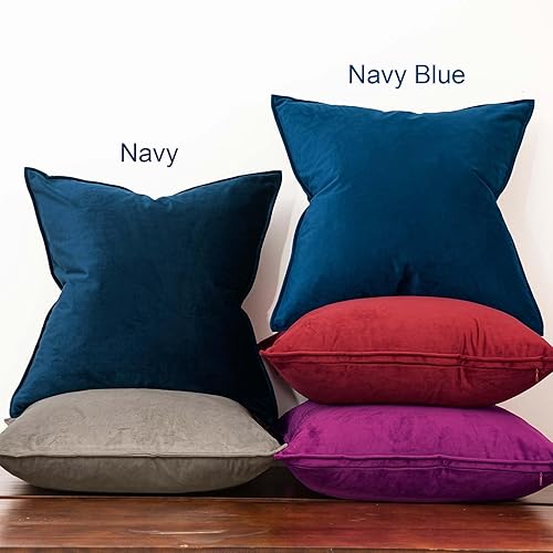 Miniatura 3 de JUSPURBET Juego de 2 fundas decorativas de terciopelo lumbar azul marino de 12 x 20 pulgadas, funda de cojín suave con cremallera invisible para