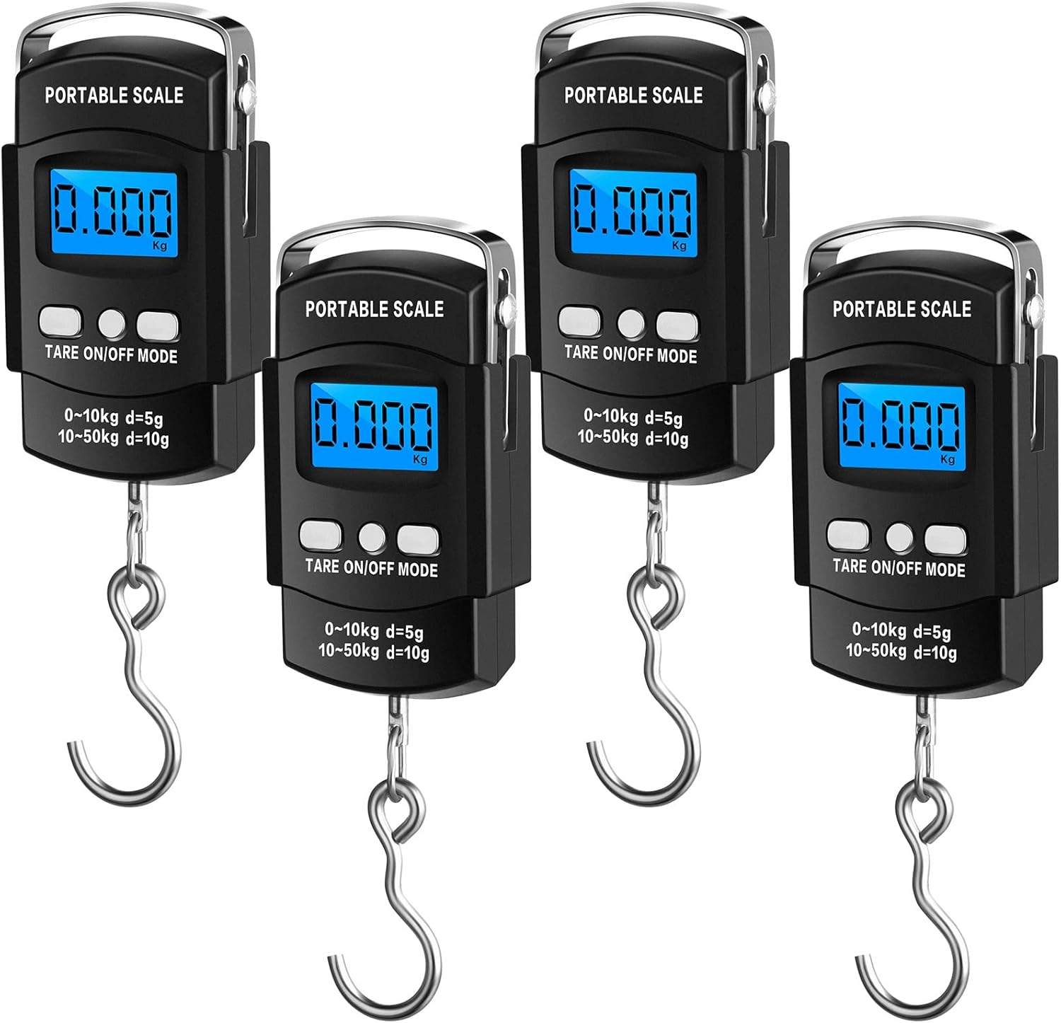 4 Pcs Digital Fish Scale 110lb/ 50kg Weight Capacity