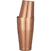 Stainless Steel Boston Shaker with Etched Pattern Weighted Shaking Tin Set Spirit Copper Plated