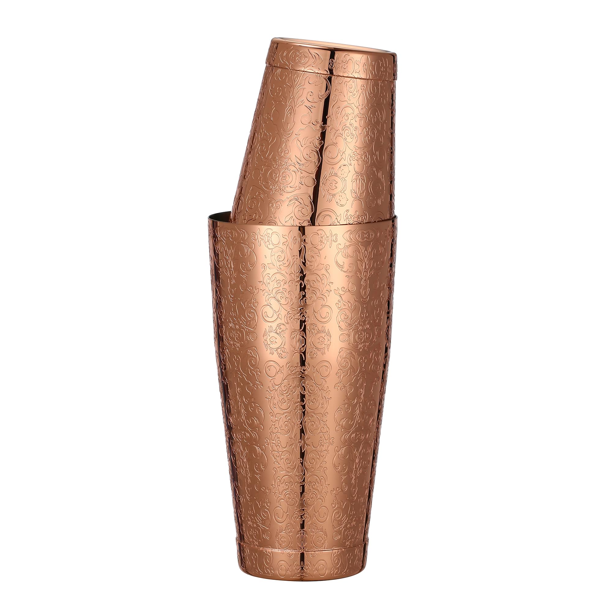 Boston Shaker en acier inoxydable avec motif gravé, ensemble de boîtes à agiter lestées (plaqué cuivre pour spiritueux)