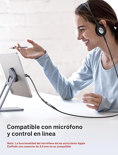 Miniatura 4 de JSAUX Adaptador USB C a conector de audífonos hembra de 6/64" (3.5 mm) para audio auxiliar, compatible con Samsung Galaxy S23, S23+, S23 Ultra, S22