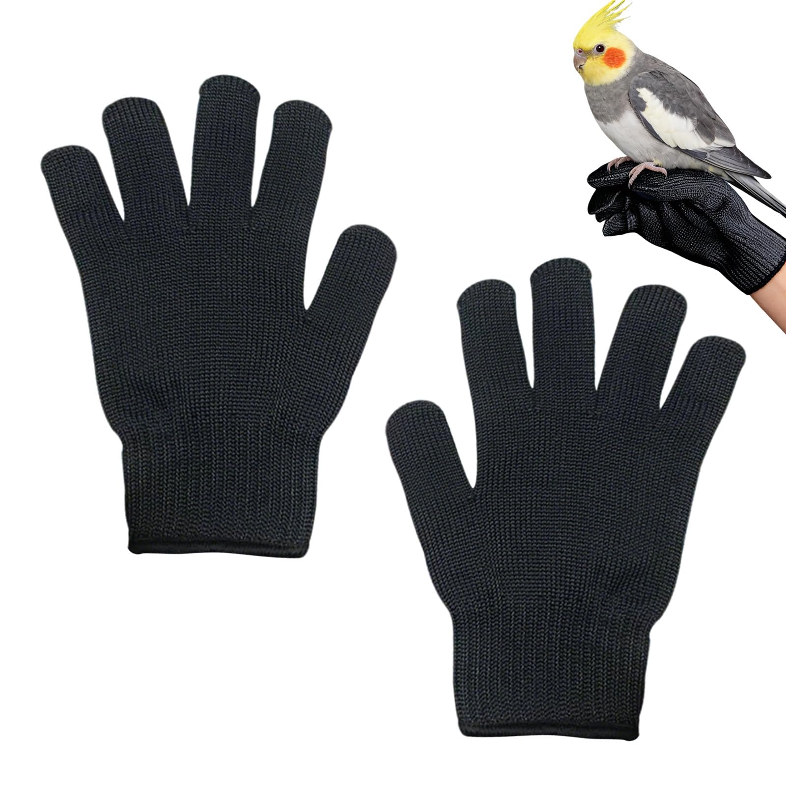Steel Wire Bird Training Anti-Bite Gloves, Breathable Animal Handling Gloves for Parrot Cockatiel Macaw, Protective Bite Proof Pet Gloves for Hamster Squirrel Rat Snake Care