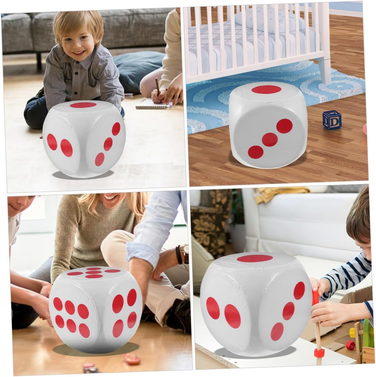 YARNOW Oversized Foam Dice for Classroom Activities and Party Games Jumbo Eva Dice for Fun Play and Lightweight for Raffles and Family Board Games White Color