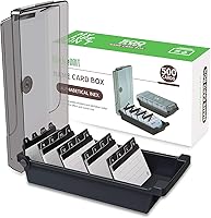 Vista 1 de MyLifeUNIT Business Card Holder, 2.2" x 3.5" Index Card Organizer with Dividers and Index Tabs, Capacity: 500 Cards