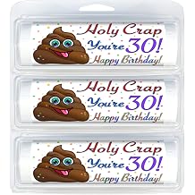 Happy Birthday Toilet Paper | Funny Novelty Gift | Cute Surprise Party Favor | Great Gag Gift | Celebrations | Mini Toilet Paper 3-Pack 9030 Holy Crap 30th Birthday