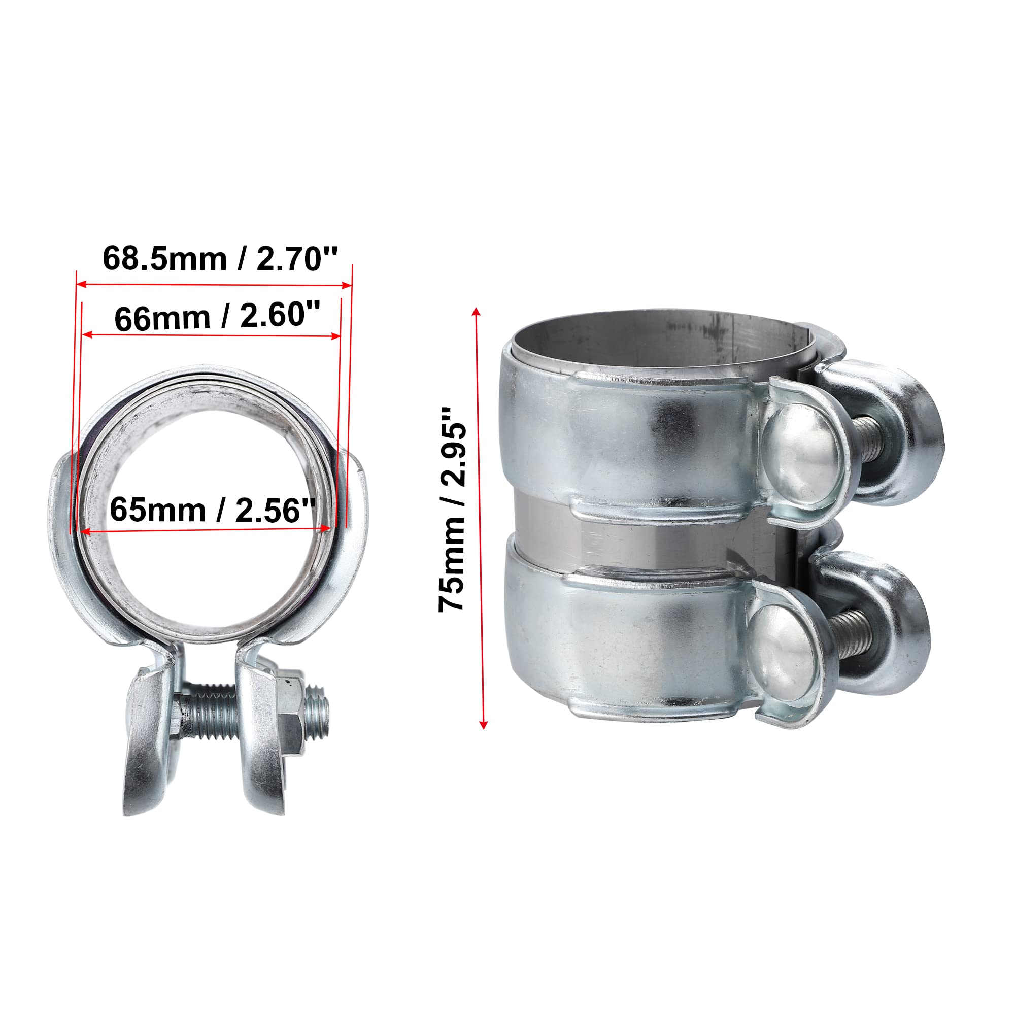Manchon Raccord Échappement Inox 65-68.5-75 Mm - Connecteur Réglable Sans Soudure X AUTOHAUX