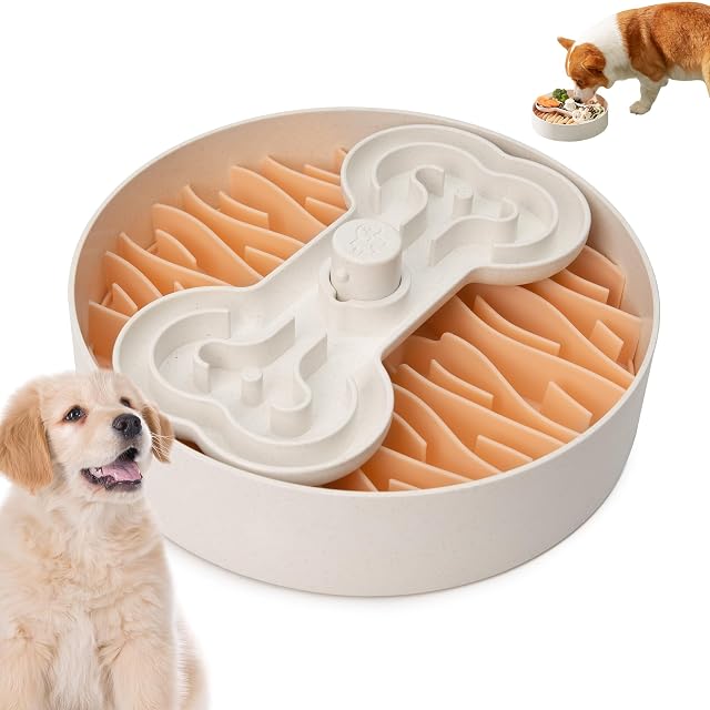 Puzzle Feeder Cuenco Rosa Grande para Comida Seca, húmeda y cruda para Perros