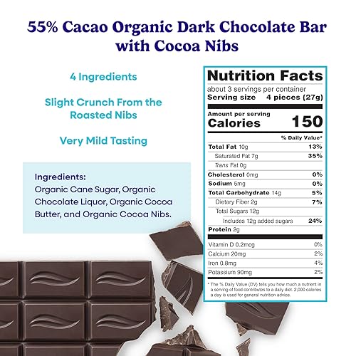 Miniatura 10 de Pascha Barras de chocolate negro orgánico, 70% cacao, UTZ, sin gluten, sin OMG, 2.82 onzas, paquete de 10