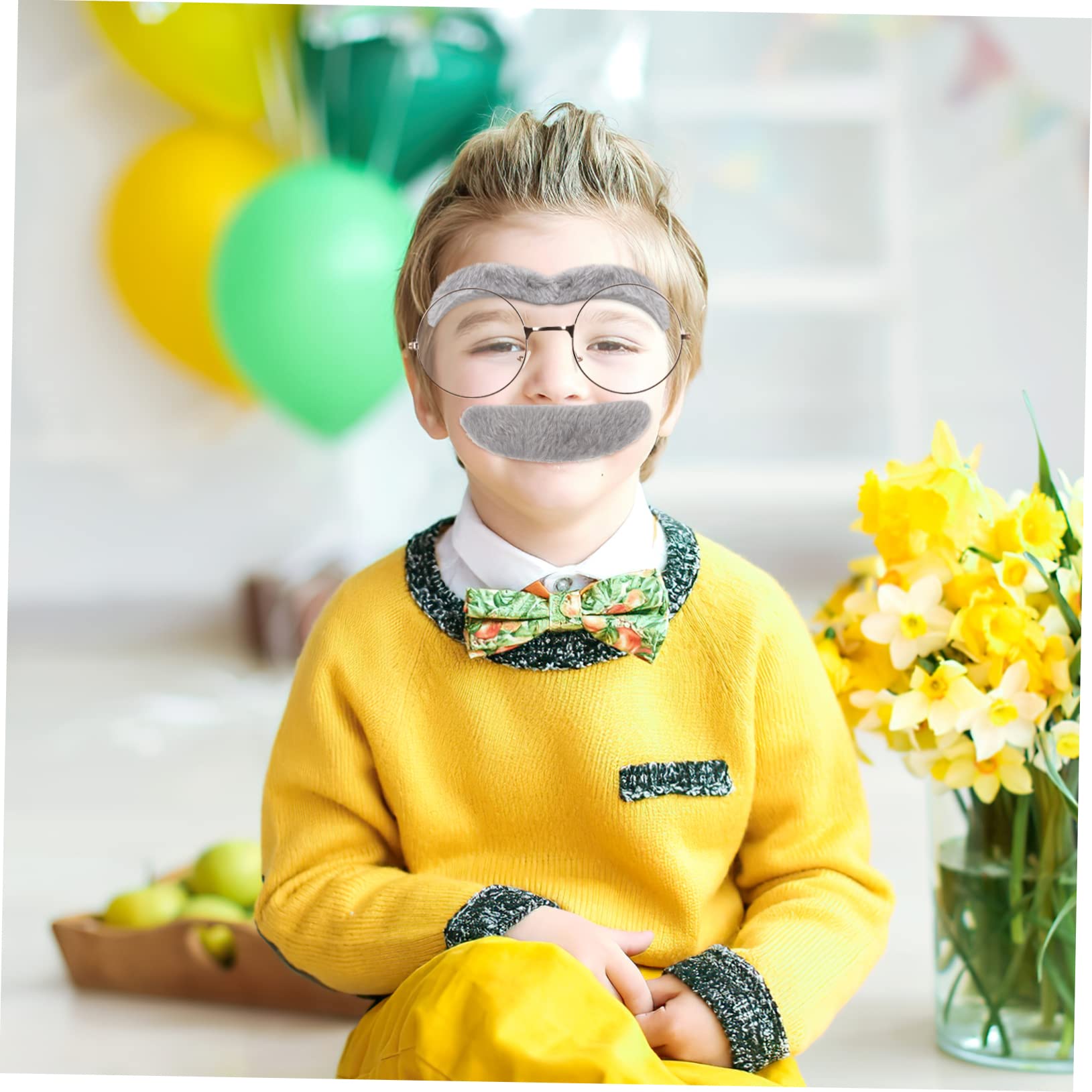 BESPORTBLE Old Man Costume Accessories Kit Fake Eyebrows for Boys and Girls' Dress up Party Multi