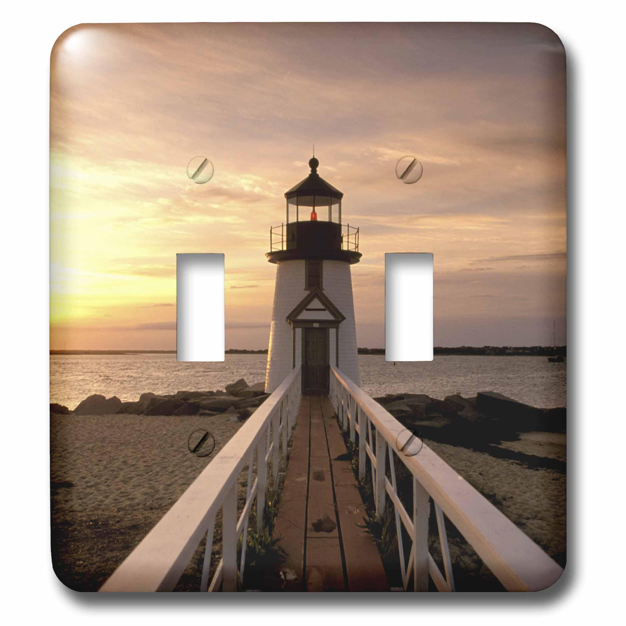 Double interrupteur multicolore phare de Nantucket pour décoration murale