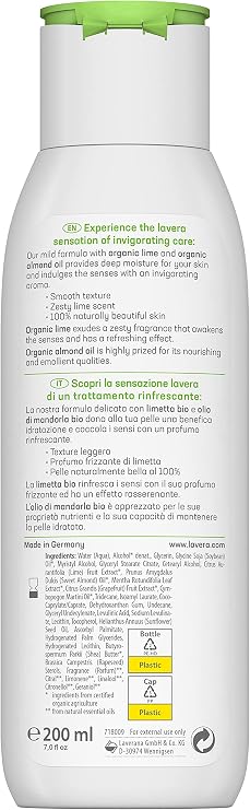 lavera Refreshing Body Lotion natural cosmetics vegan organic lime & organic almond oil certified 200ml