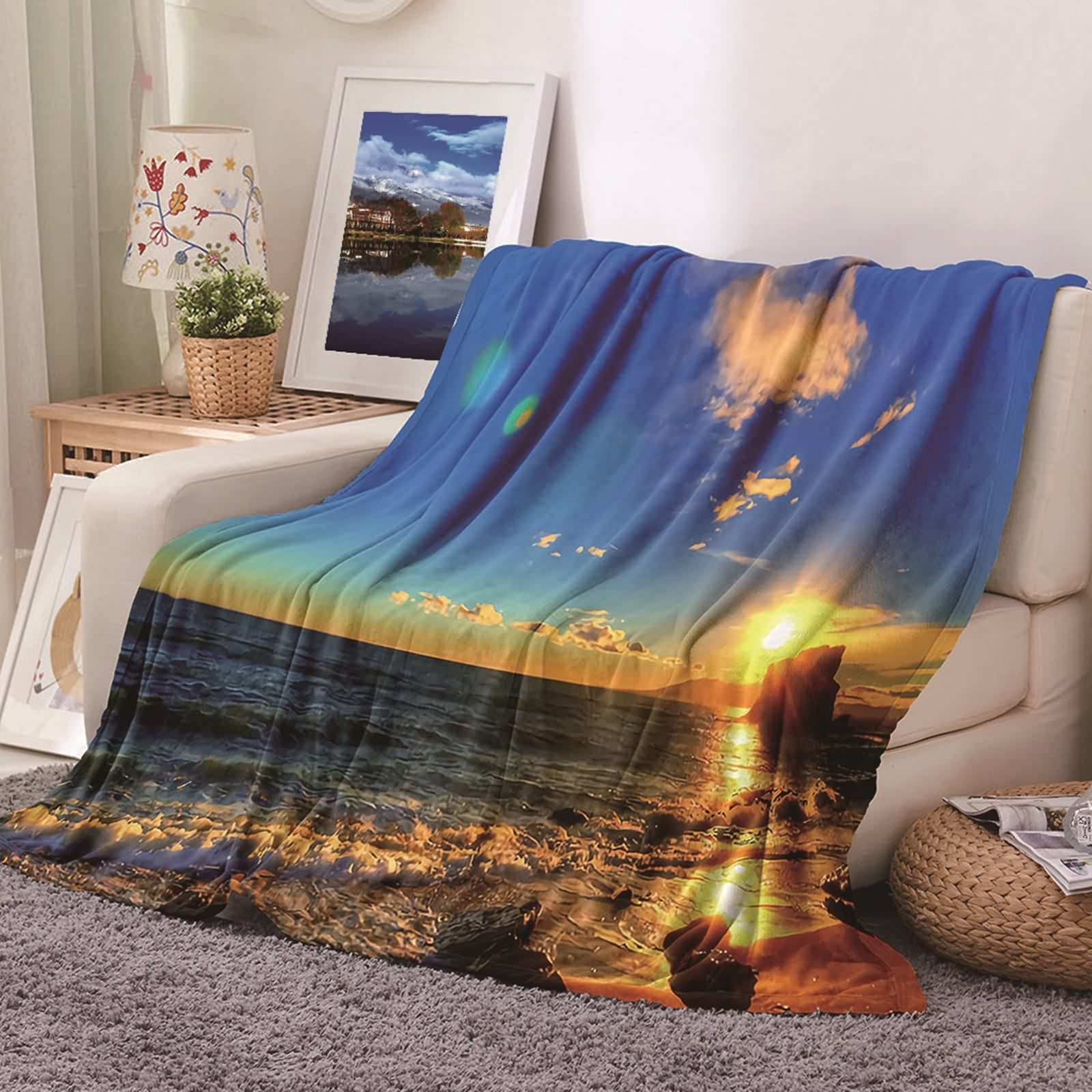 Couverture Plaid en Flannel 180x200 Couverture Chaude Canapé Lit KnSam