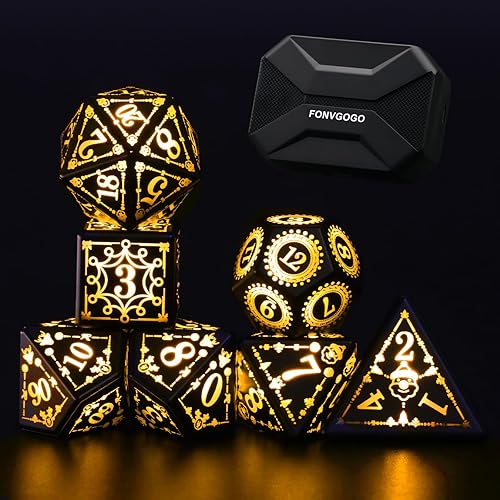 Miniatura 1 de FONVGOGO Dados LED, dados DND iluminados, recargables, intermitentes, juego de dados D&D intermitentes electrónicos intermitentes para Dungeons and