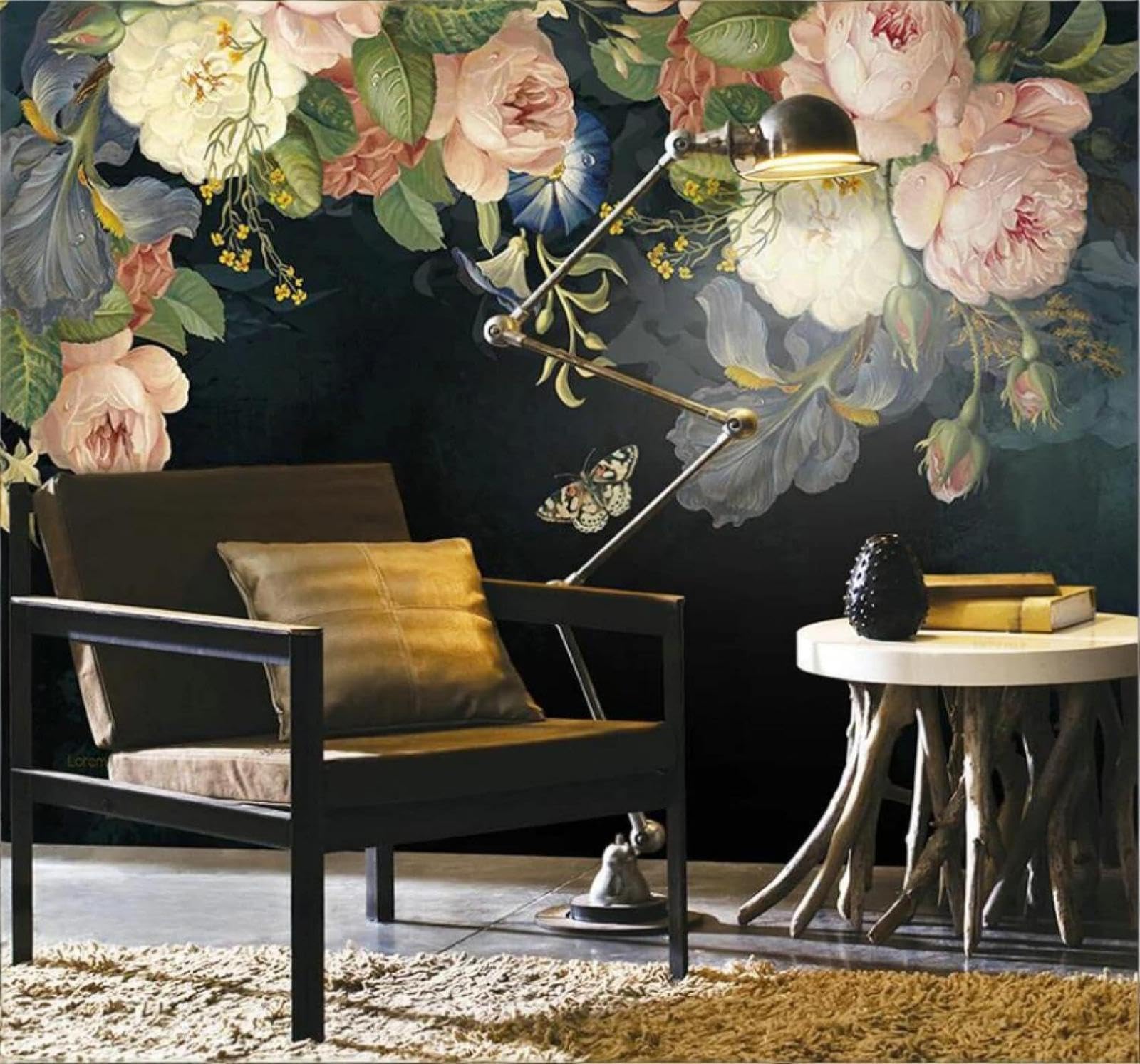 XLMING Beautiful Three Dimensional Pastoral Flowers Butterflies 3D Wallpaper Luxury Home Dining Decor Paste Sofa Living Room The Wall for Bedroom Mural-430cm×300cm