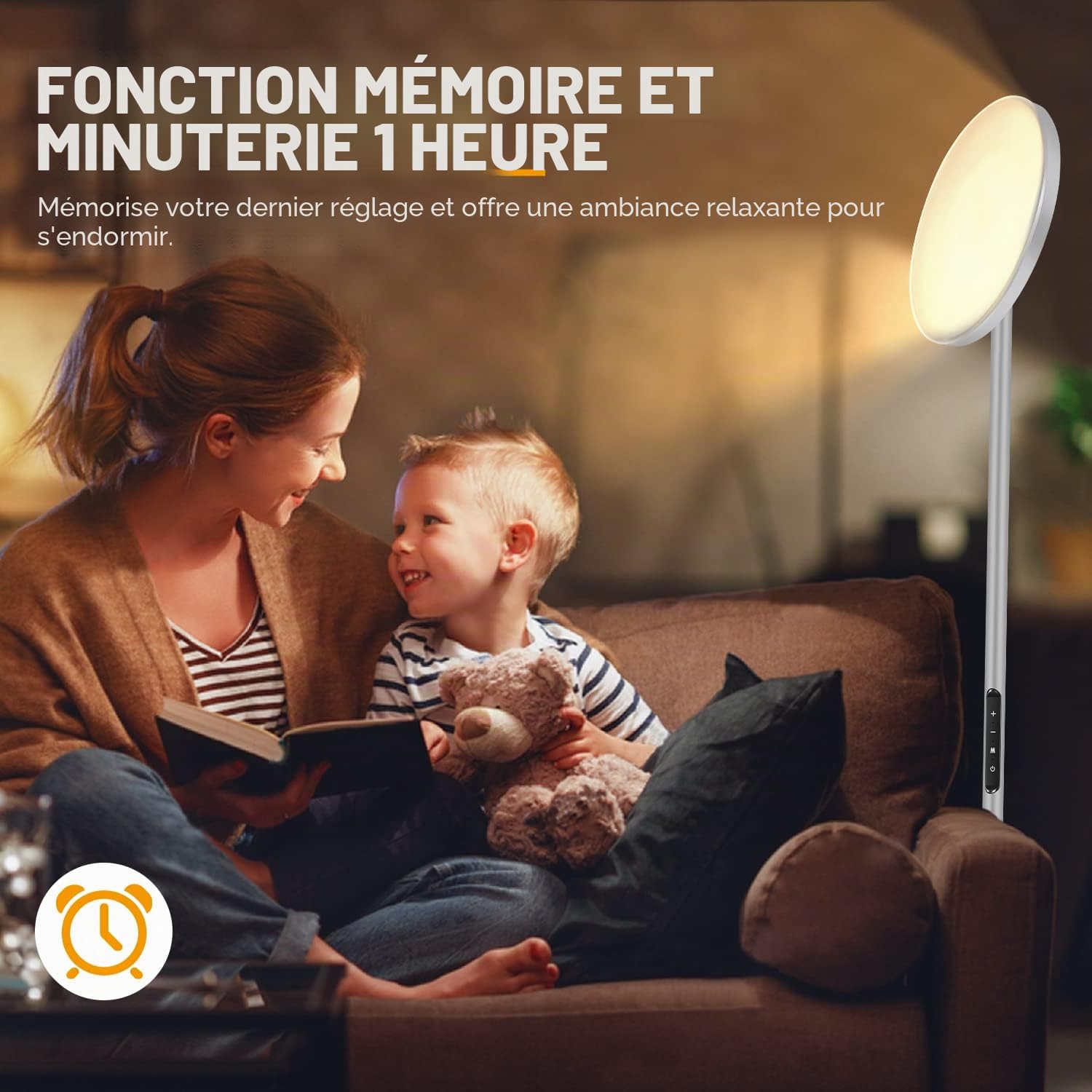 OUTON Lampadaire LED Dimmable 30W/3000LM, Super Lumineux Lampe sur Pied avec Télécommande et Contrôle Tactile, Minuterie 1-Heure, 3000-6000K, Haut Lampadaire sur Pied Salon, Chambre et Bureau