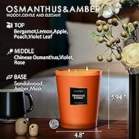Vista 3 de HomeLights Velas perfumadas Vela en tarro grande, 33.3 onzas Velas de aromaterapia de soja natural, hasta 70 horas de tiempo de combustión con 3