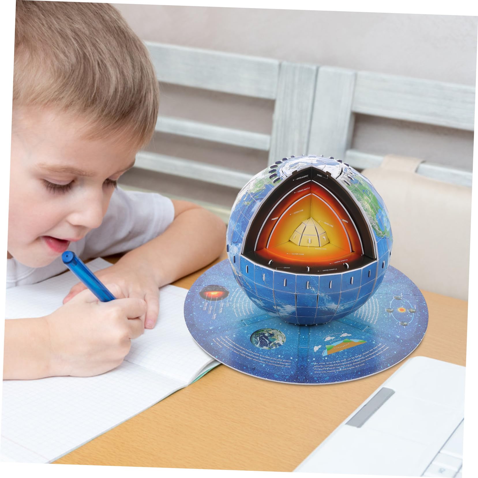 Puzzle 3d Struttura della Terra, in Carta Blu