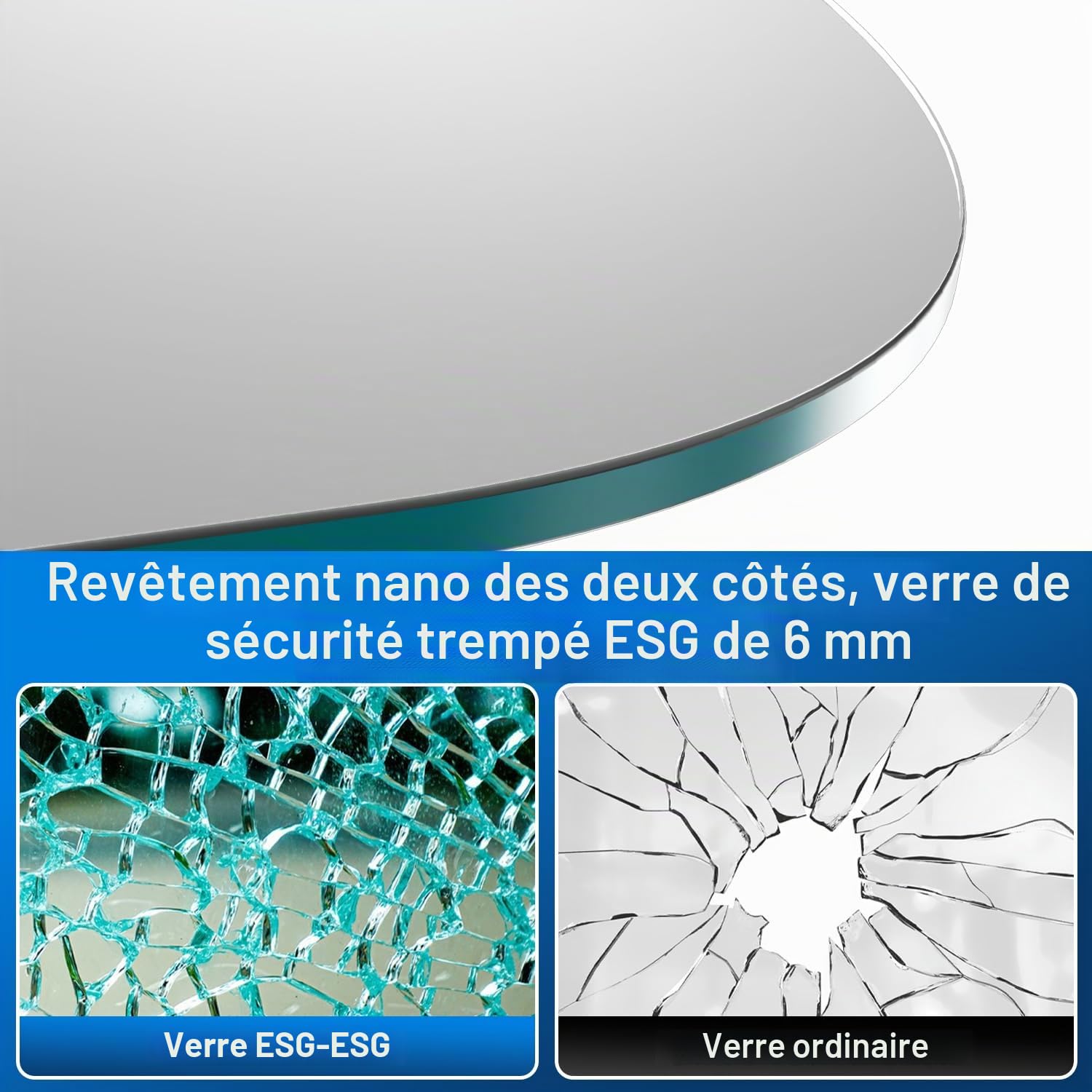 Paroi de douche pour baignoire, 120 x 140 cm, en 2 parties, pliable, en verre de sécurité (EGS), argenté transparent