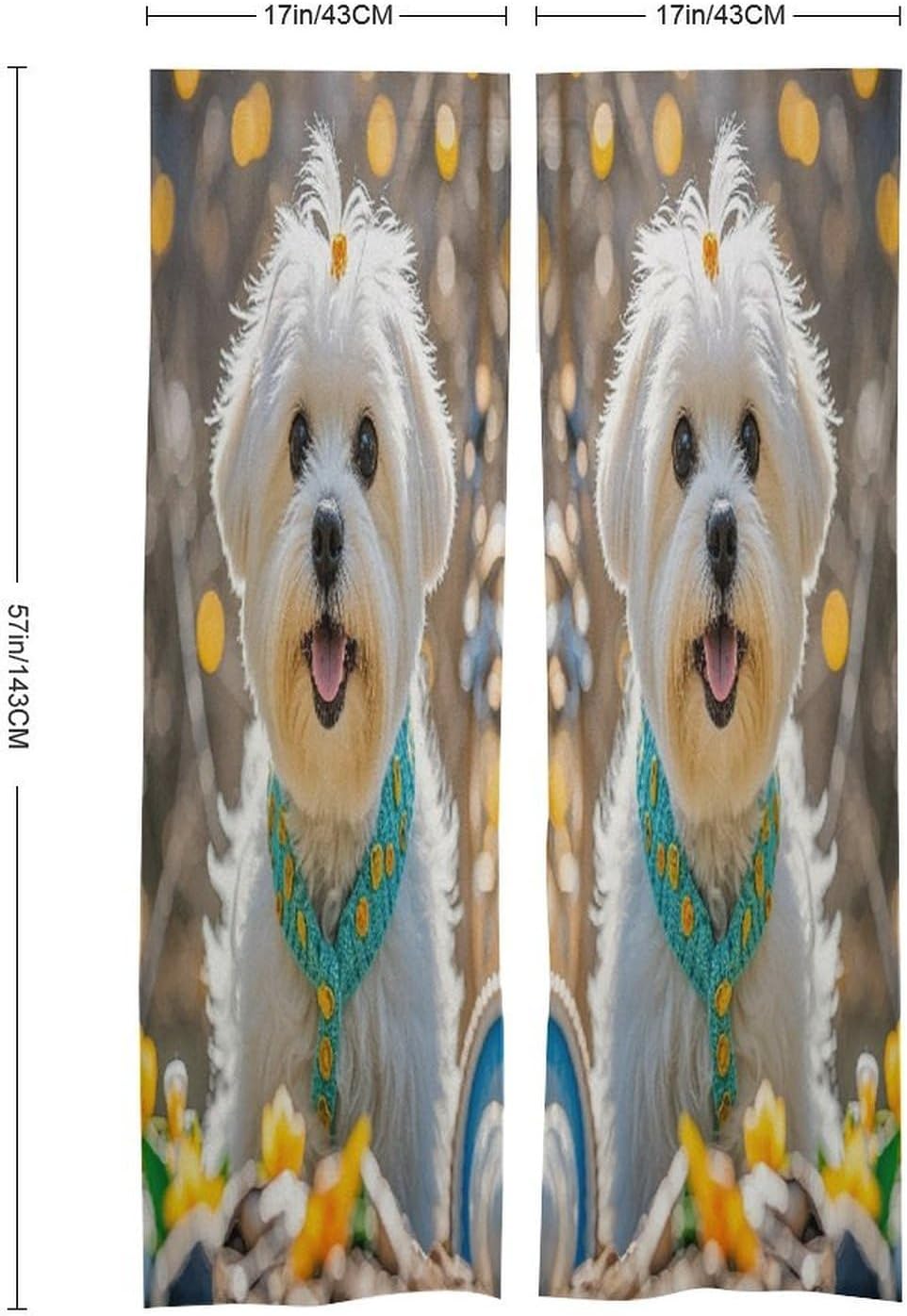 Lovely Maltese Dog Door Curtain Printed Doorway Noren Japanese Style Doorway Room Divider Curtains for Privacy Partition Divider Kitchen Home Decorations Wall Hanging