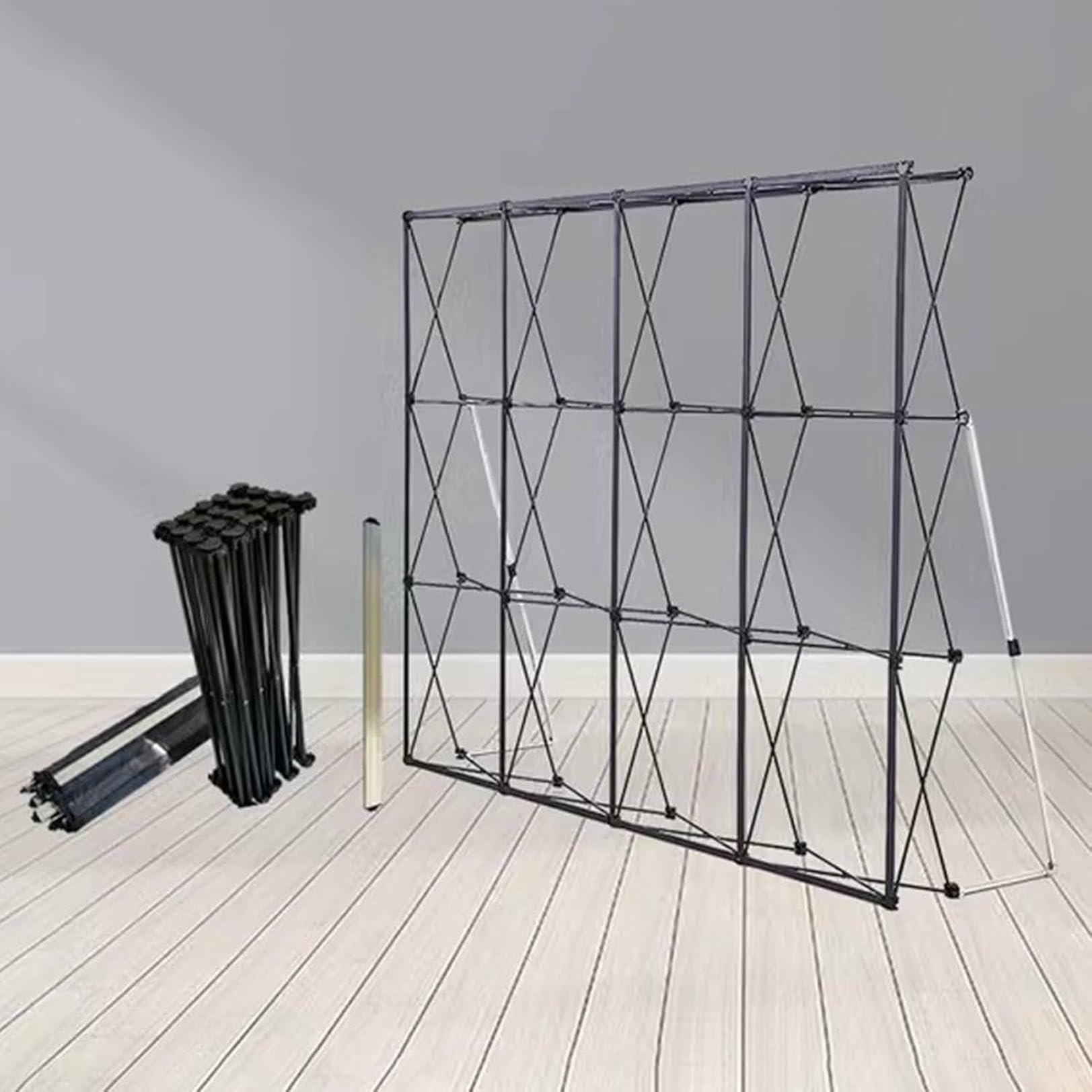 Stand pop-up pliable tissu occultant rigide avec structure en fer à tension droite