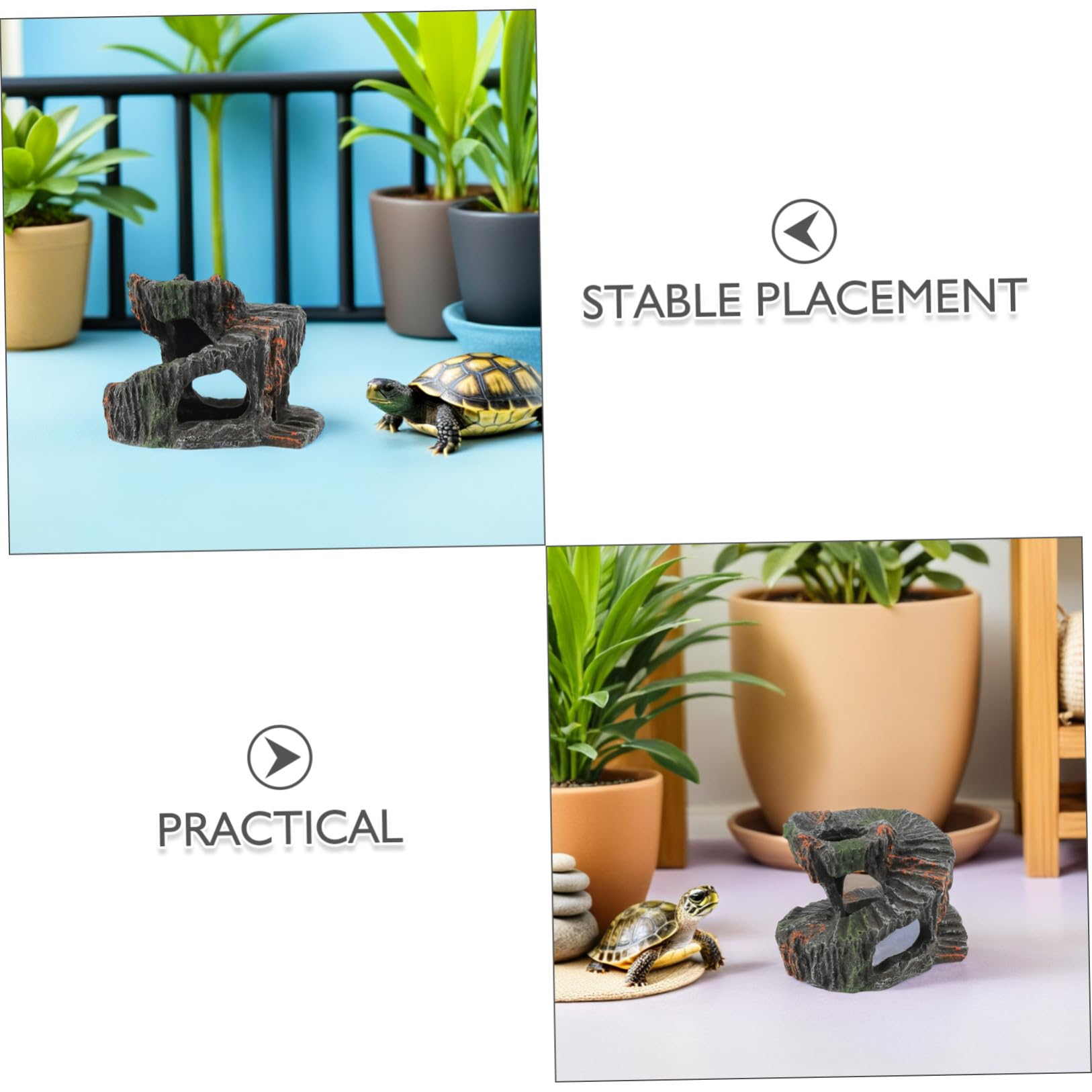 HEALLILY Piattaforma per Tartarughe d'Acqua in Resina, Piattaforma da Basking Facile da Scalare per Rettili e Tartarughe in Soggiorno o Studio
