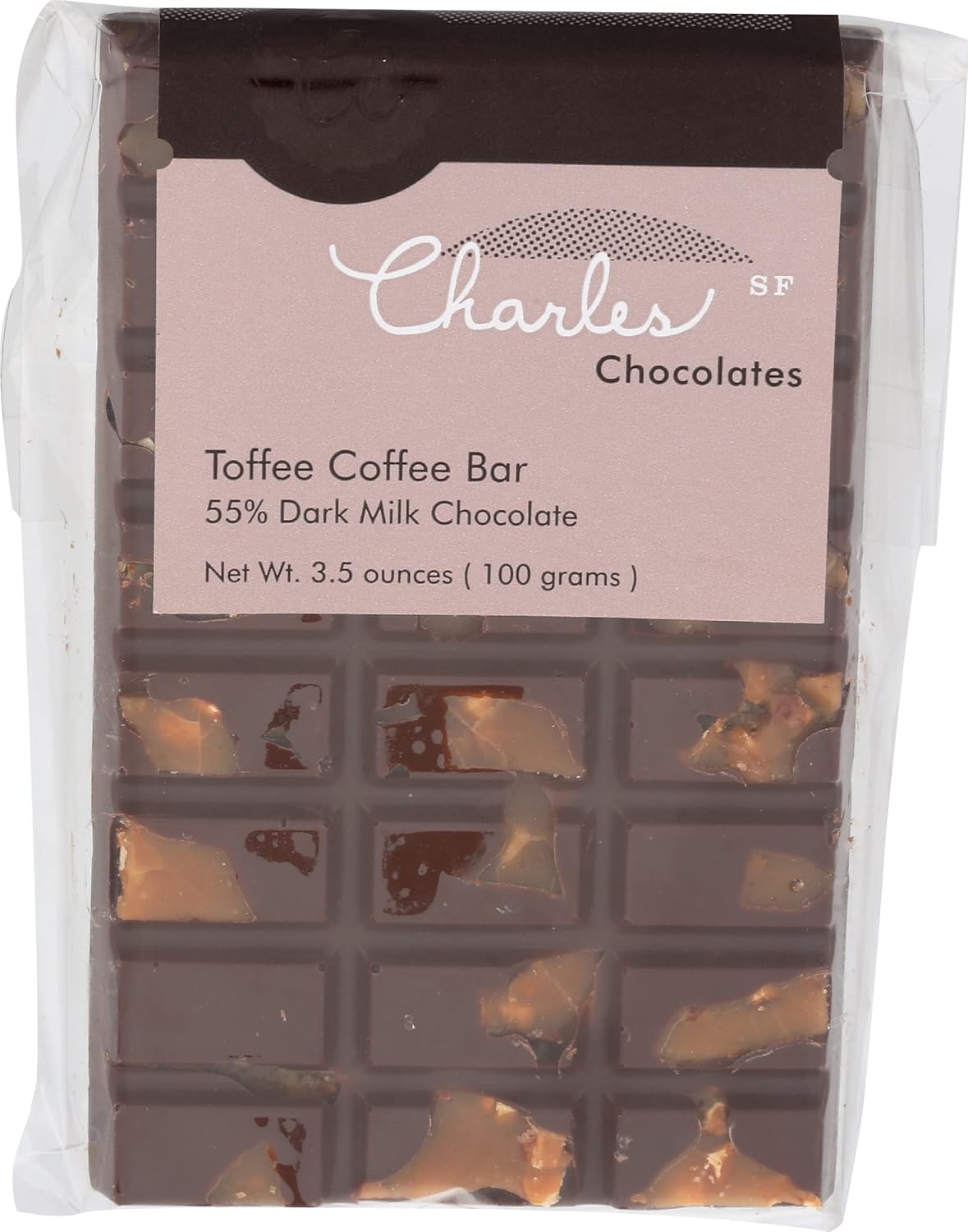 CHARLES CHOCOLATES Toffee Coffee Bar, 3.5 OZ Grocery