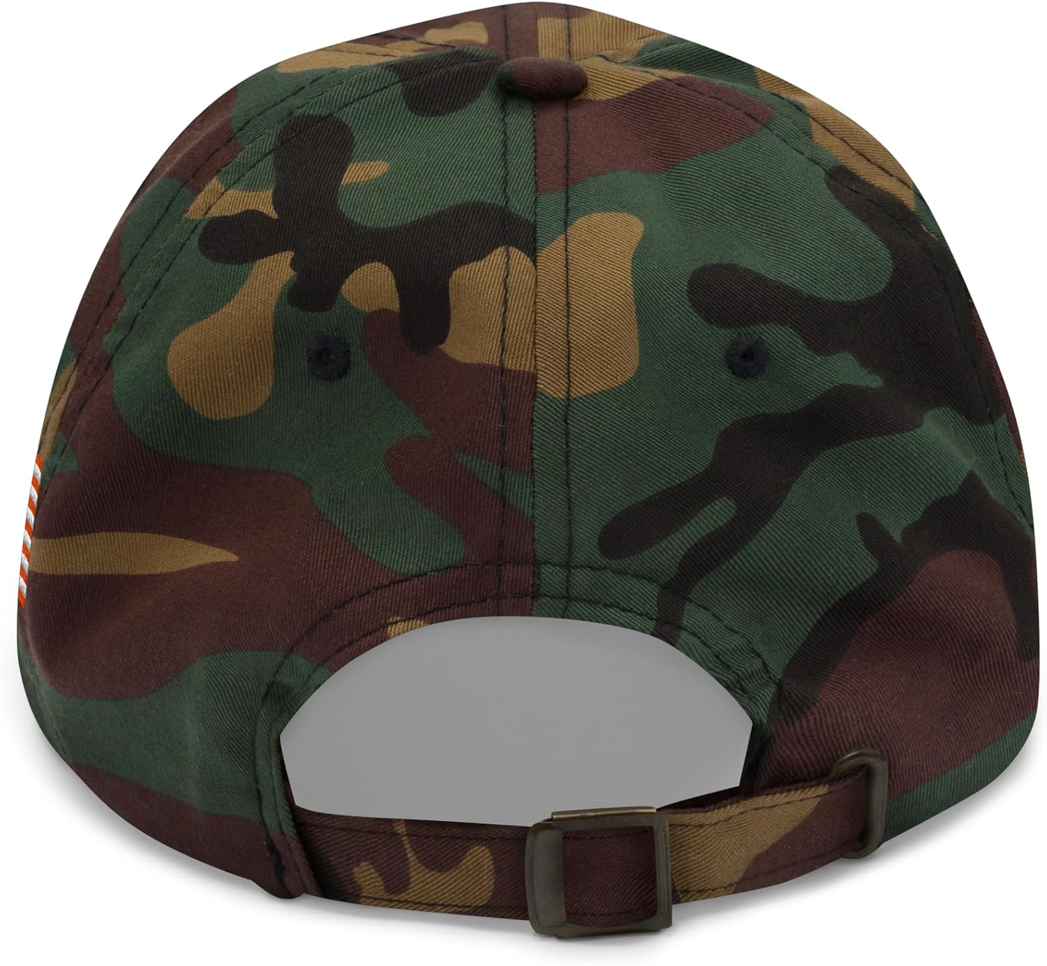 America 1st Camo Hat - Orange Embroidery Adjustable Camoflauge Dad Cap - Patriotic USA First American Flag Hat - Image 6