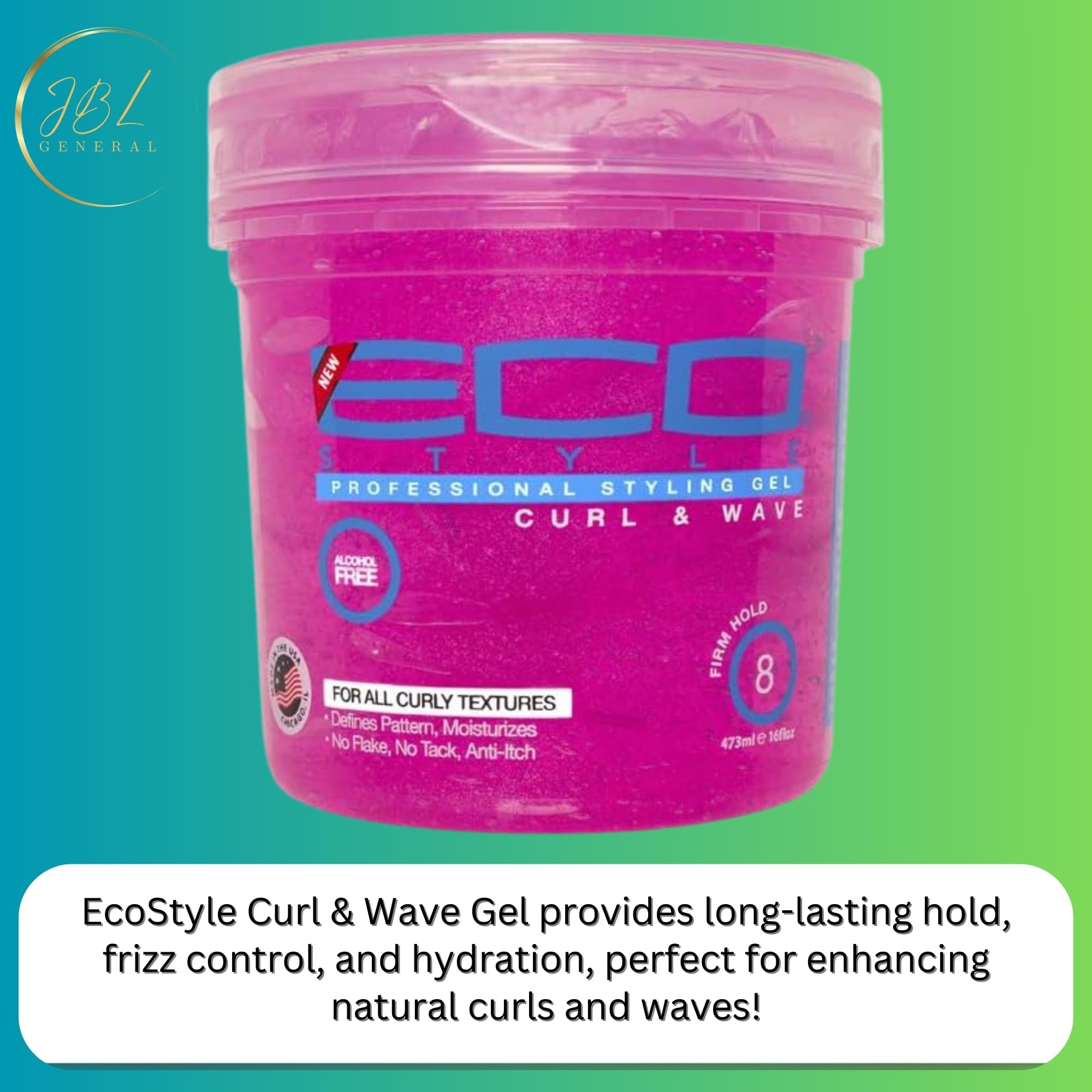 Hair Styling Gel Bundle: EcoStyle Curl & Wave Styling Gel 473ml, 3 Crocodile Hair Clips, 3-Piece Professional Hair Brush Set - Image 2