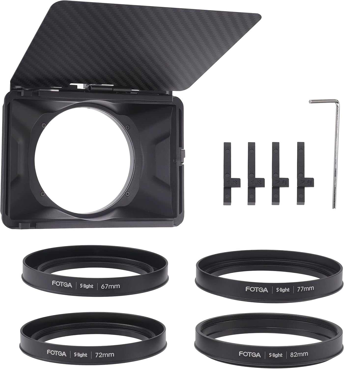 Hersmay Mini Matte Box Lightweight 4x4 4x5.65 Clip-on Lens Matte Box for DSLR Mirrorless Camera for Sony A7IV A9 A7 A7R A7S II III IV; For Nikon Z6 Z7 II; EOS R5 R5C M6 M50 GH5 GH6 BMPCC 4K 6K Pro