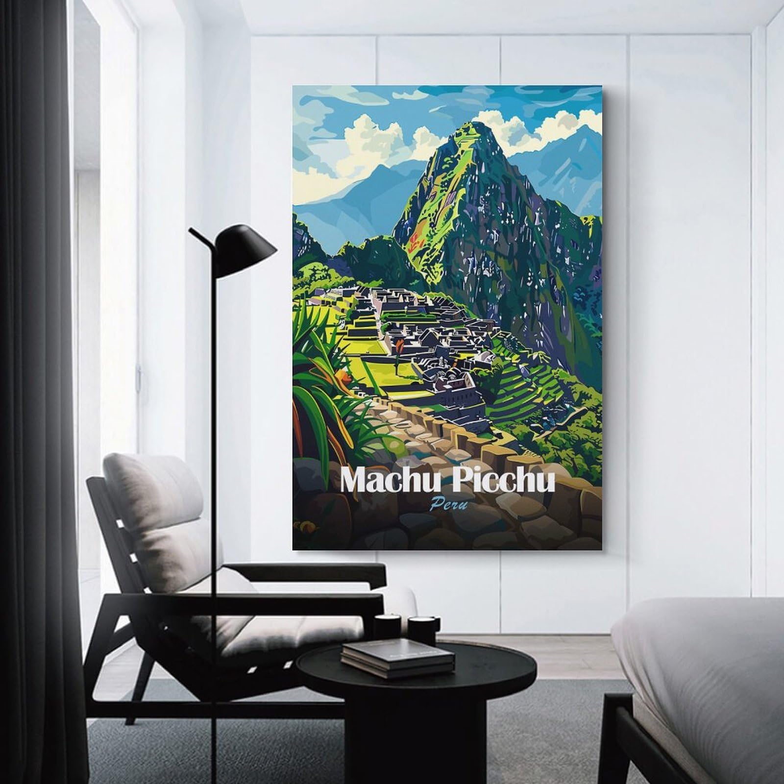 Junmoney Machu Picchu, Peru Travel Wall Art Print, 24x36inch(60x90cm), for Office, Study Or Home Workspace, Decorative Artwork for Productive Spaces