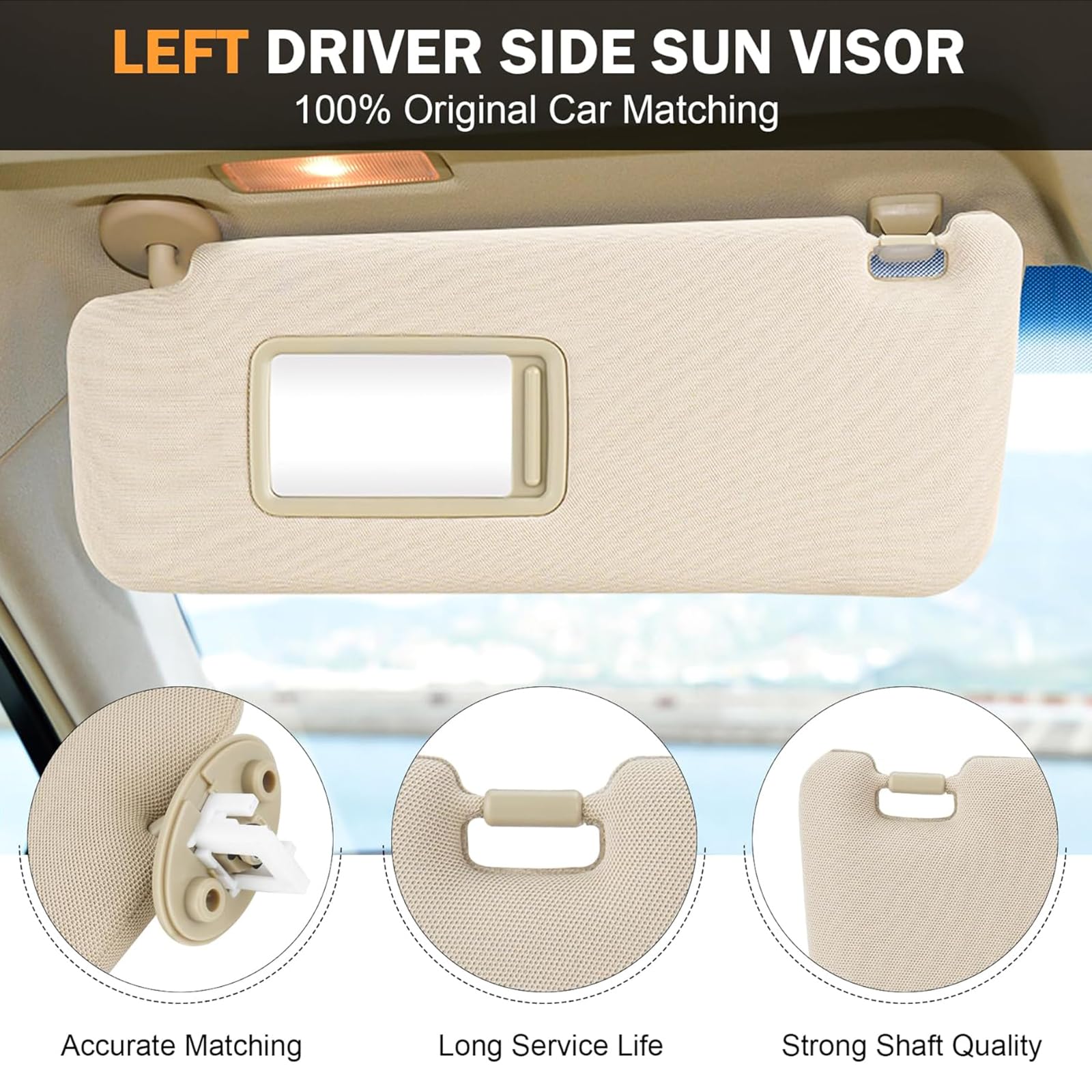 Parasole Bloccante Adatto Per 7432035A91B1 2010-2023 Scudo Con Trucco Vanità Luce Copertura Accessori Auto Sicuro