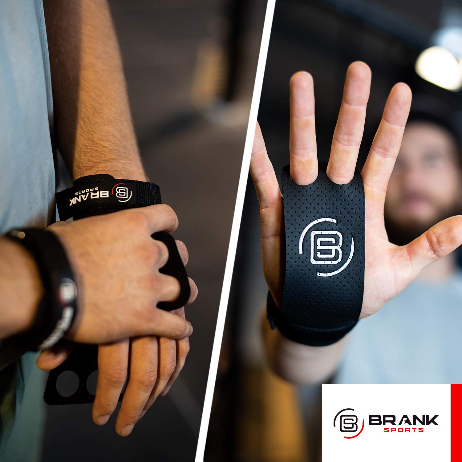 Paracalli Crossfit in Cuio Panther 2 e 3 Buchi per la Protezione delle Mani | Hand Grip Crossfit per Ginnastica o Bodybuilding | Estensione Garanzia Offerta